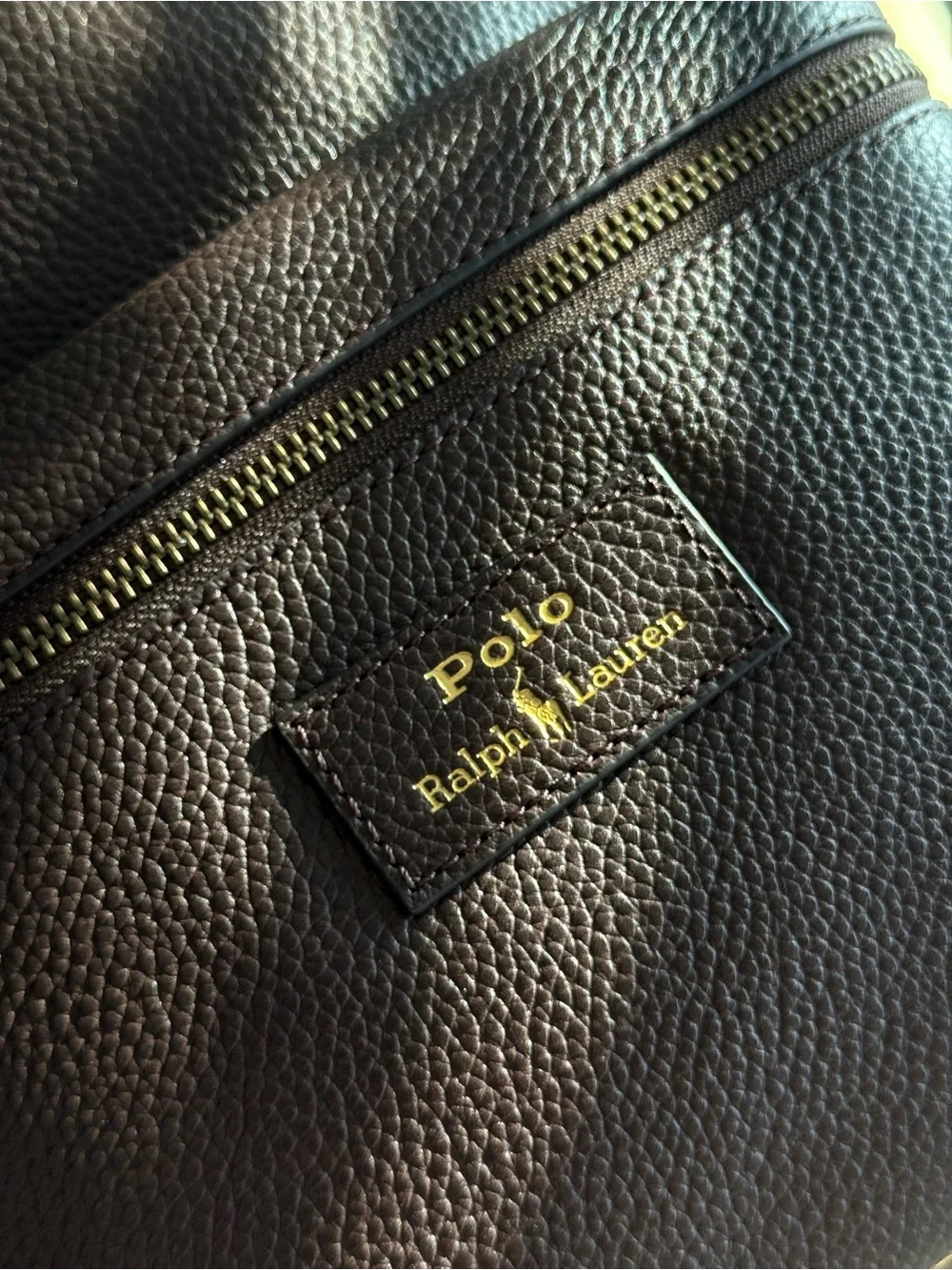 Polo Ralph Lauren Pebbled Leather Backpack. New with tags